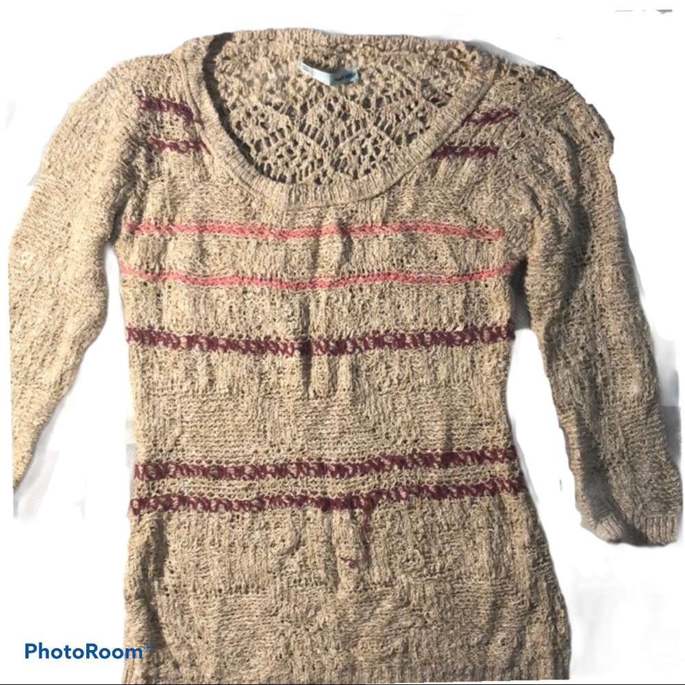 Tan and Pink Sweater